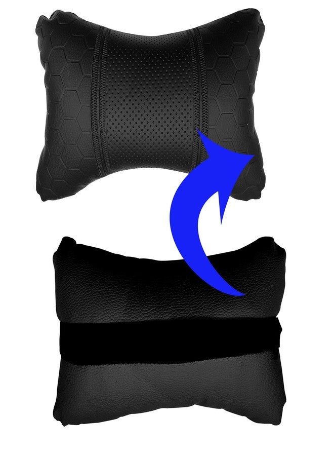 PulGos Black Car Cushion in Football Design Material Leatherette (Pair of 2)_928 - Image 4