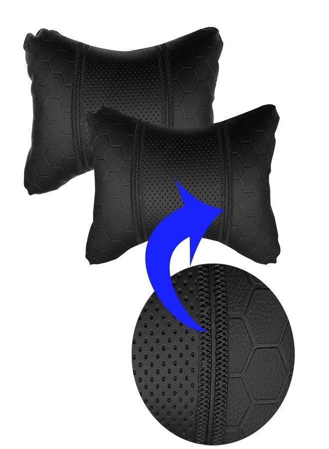 PulGos Black Car Cushion in Football Design Material Leatherette (Pair of 2)_928 - Image 3