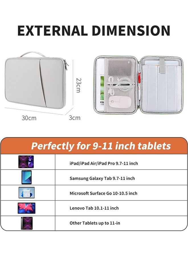 Ocean 10.8-11 Inch iPad Travel Case Organizer, Padded Protective Tablet Carrying Sleeve Bag, Tablet Case, Suitable for Tablet Up to 11 inch or Other Devices, White  - Image 3