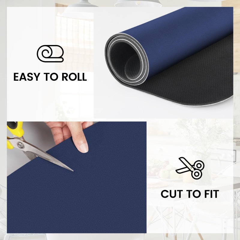 WISELIFE Dish Drying Mat Super Absorbent Drying Mat Large Dish Drying Mats for Kitchen Counter Easy Clean Dish Mat Kitchen Drying Mat15"x 18" Classic Blue - Image 5