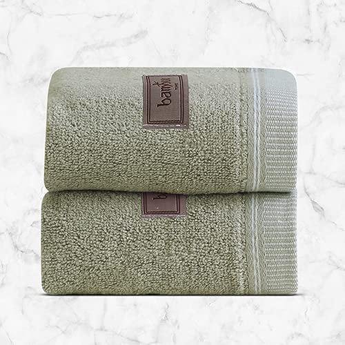 Spread Spain 100% Bamboo Face Towel, Ultra Soft, Absorbent, Quick Dry Towels for Facewash, Gym, Sports, Travel, Suitable for Acne Prone Skin, 33cm x 33cm, 360 GSM (Pack of 2 - Olive) - Image 3