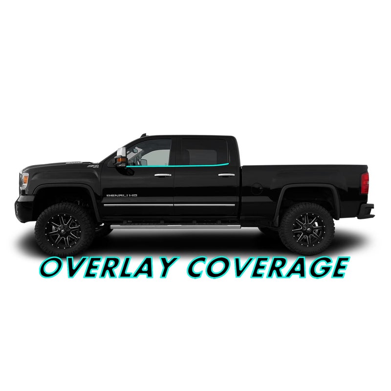 SlickMod Chrome Delete Blackout Vinyl Overlay for 2014-2019 GMC Sierra 1500 2500 3500 Window Trim (1. Window Trim, Gloss Black) - Image 2