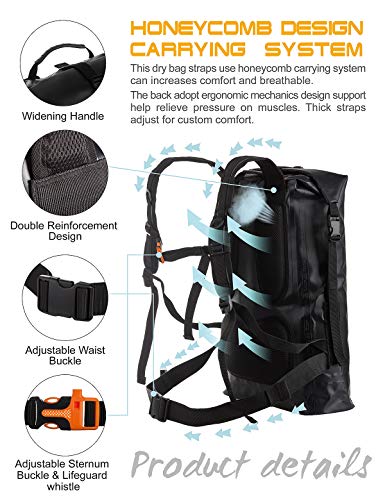 IDRYBAG Waterproof Backpack for Men 20L/30L/40L, Floating Dry Bag Kayak, Dry Backpack Hiking - Image 2