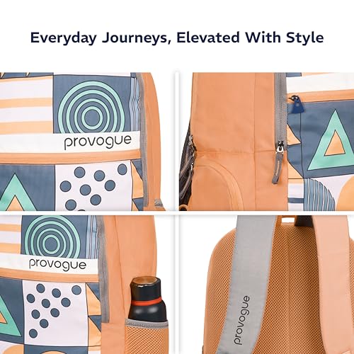Provogue Blaze laptop backpack with built-in rain cover, college bag, office bag, laptop bag for men and women with bottle holder and side pocket, padded, laptop sleeve, Sunmelt Orange, 35 Ltr - Image 5
