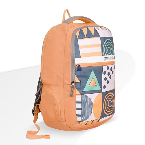 Provogue Blaze laptop backpack with built-in rain cover, college bag, office bag, laptop bag for men and women with bottle holder and side pocket, padded, laptop sleeve, Sunmelt Orange, 35 Ltr - Image 2