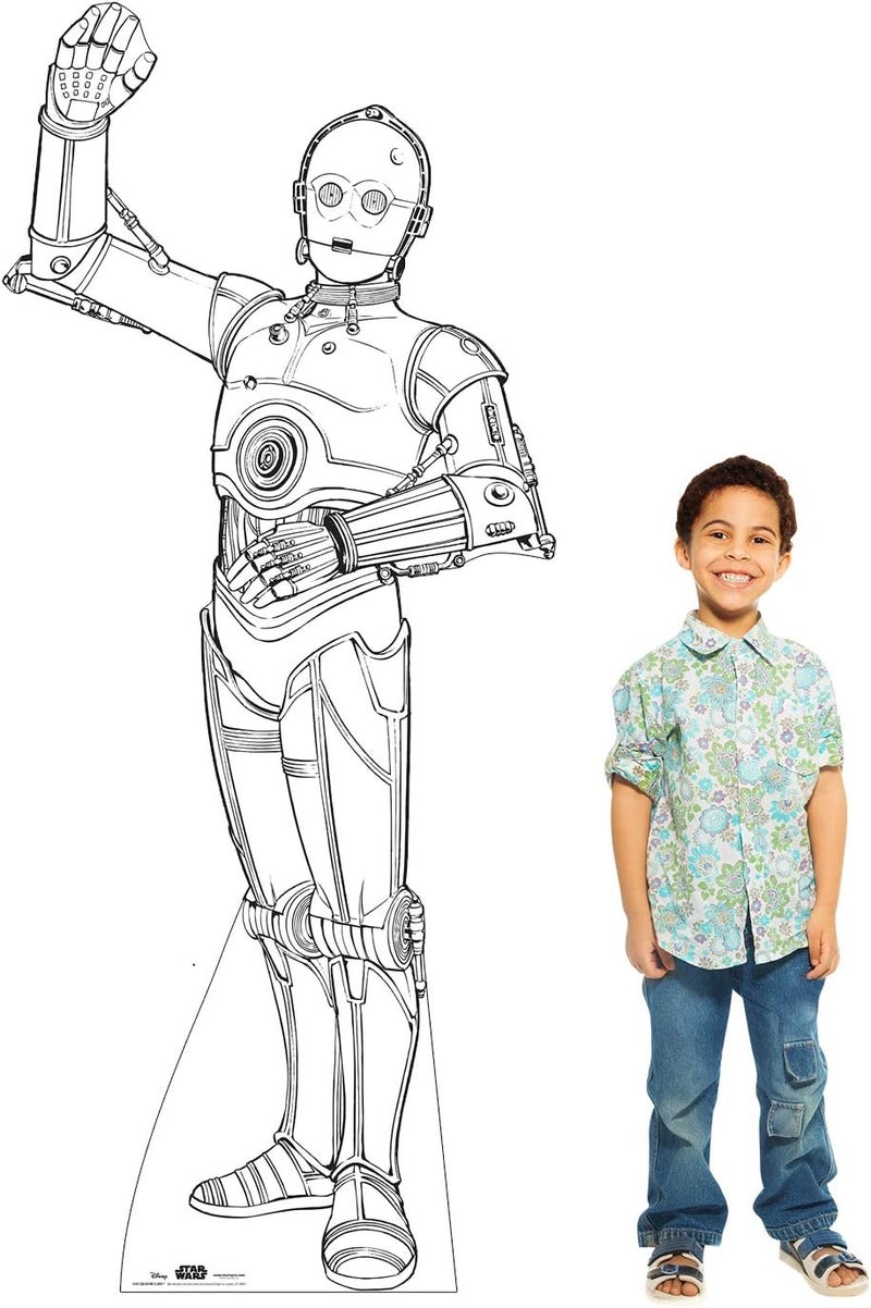 Cardboard People Color Me C-3PO Life Size Cardboard Cutout Standup - Disney's Star Wars - Image 2