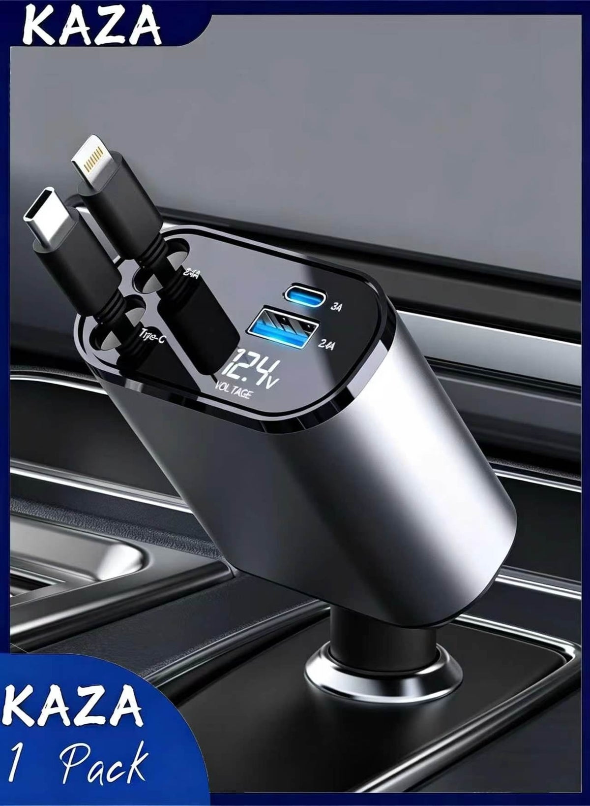 Kaza Kaza Retractable Car Charger 60W Z178F9C2D9540162C880AZ