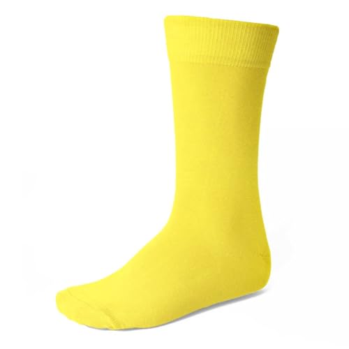 tiemart Men's Socks, One Pair (Yellow Solid) - Image 1