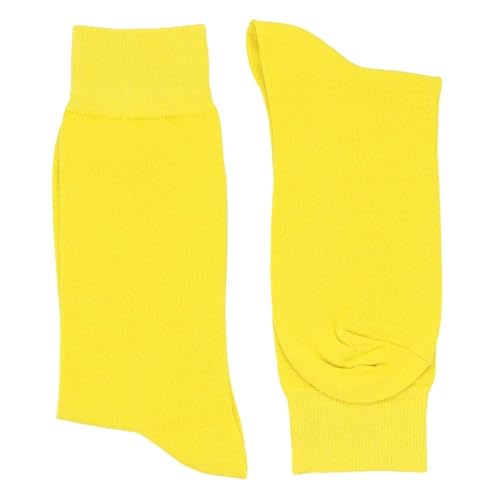 tiemart Men's Socks, One Pair (Yellow Solid) - Image 2