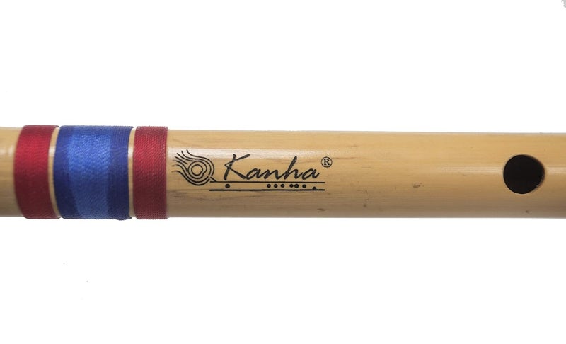 Kanha Bansuri Flute - D Scale Natural Medium Assam Bamboo - 17 Inch Right Handed Music Instrument With Cover - Image 2
