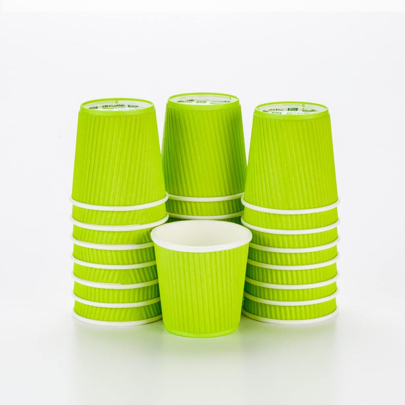 Restaurantware Restaurantware 12 Ounce Double Wall Disposable Coffee Cups 500 Insulated Green Paper Tumblers with Rolled Rim Design Lids Sold Separately for Hot Drinks like Tea Hot Chocolate and More 