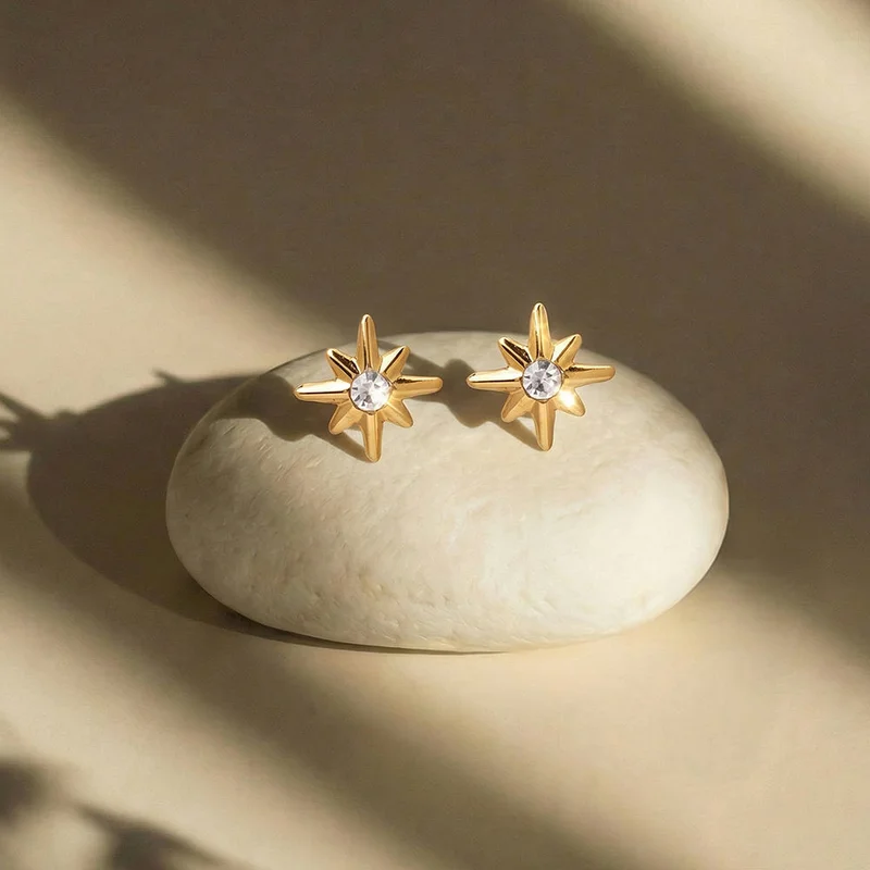 Palmonas PALMONAS Nova Spike Stud Earrings for Women | 18K Gold Plated, Waterproof & Anti-Tarnish