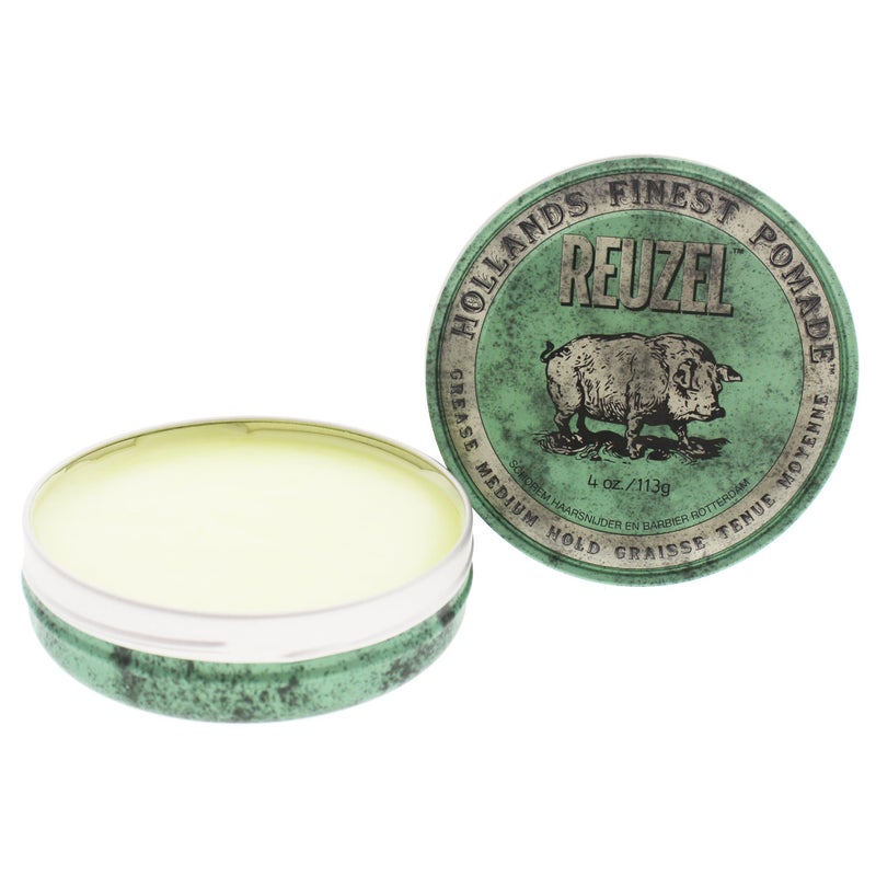 Reuzel REUZEL Green Pomade Grease, Medium Hold, 4 oz. - Image 4
