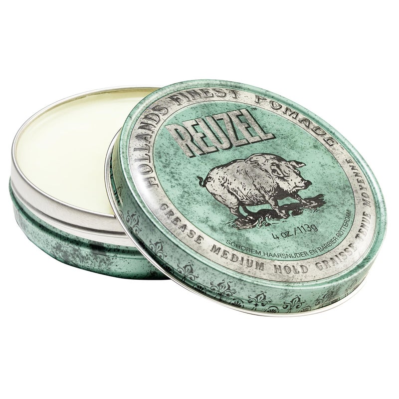 Reuzel REUZEL Green Pomade Grease, Medium Hold, 4 oz. - Image 1
