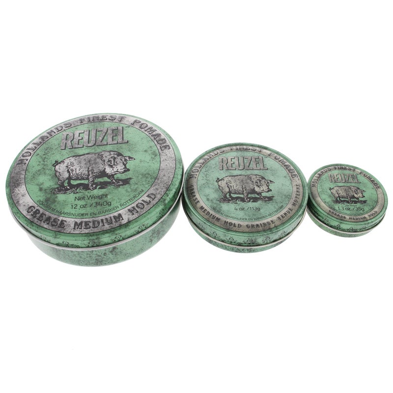 Reuzel REUZEL Green Pomade Grease, Medium Hold, 4 oz. - Image 5