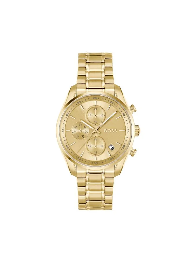BOSS Women's Multifunction Watch, Gold Dial, Gold Stainless Steel Strap