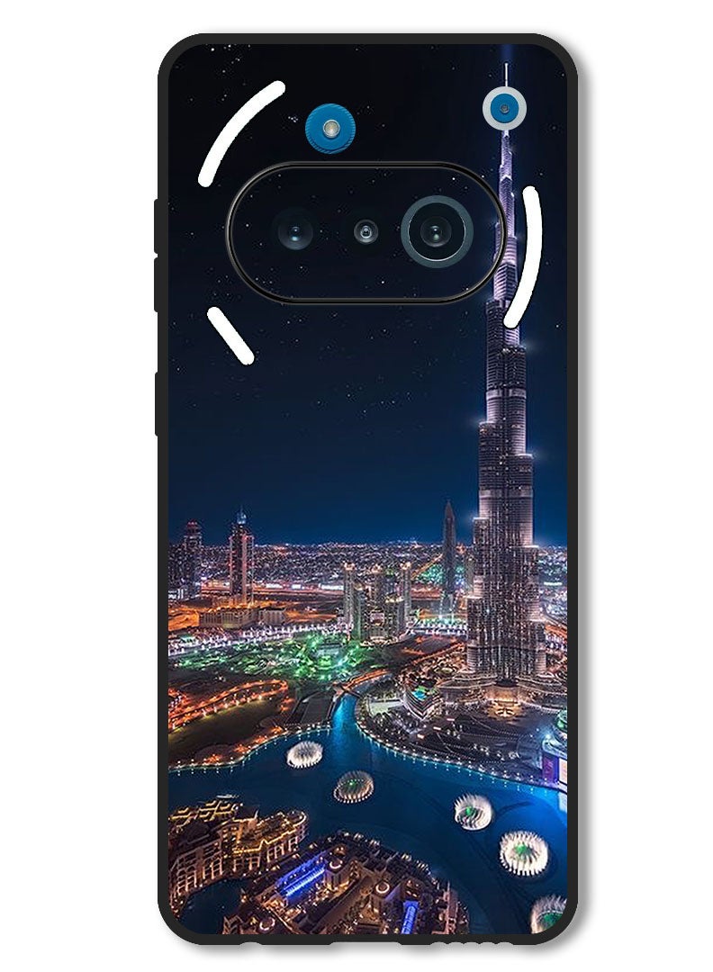 Theodor Case Compatible with Nothing Phone 3a Protection Shockproof Bumper Cover Burj Khalifa Night View - Image 1