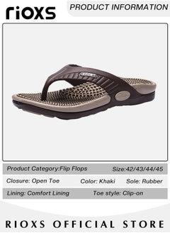 RIOXS Men's Flip Flop Shower Slippers Anti-Slip Flat Sandal For Indoor Or Outdoor Use  - Image 3