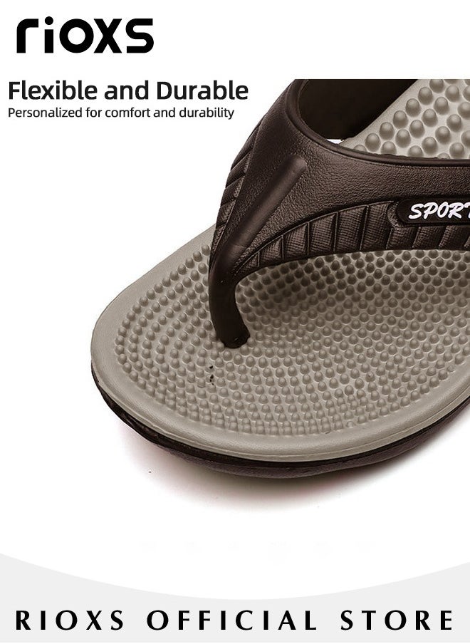RIOXS Men's Flip Flop Shower Slippers Anti-Slip Flat Sandal For Indoor Or Outdoor Use  - Image 5