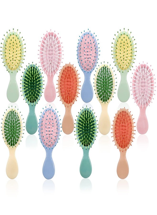 Goiio 12 Pieces Mini Wet Hair Brush, Travel Detangling Brush, for Most Hair Types, with Ease Knots Without Tears or Breakage, Multicolor - Image 1