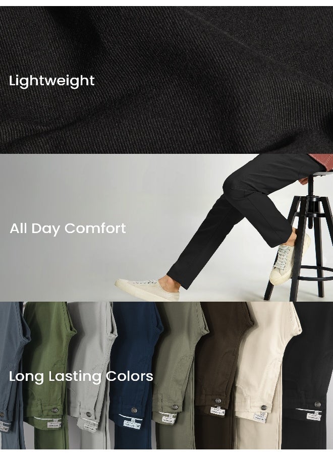 Beyoung BEYOUNG Casual Regular-fit Black Chino Pants for Men  - Image 3