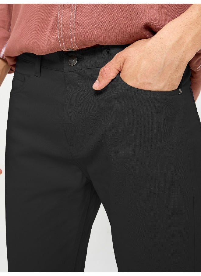 Beyoung BEYOUNG Casual Regular-fit Black Chino Pants for Men  - Image 5