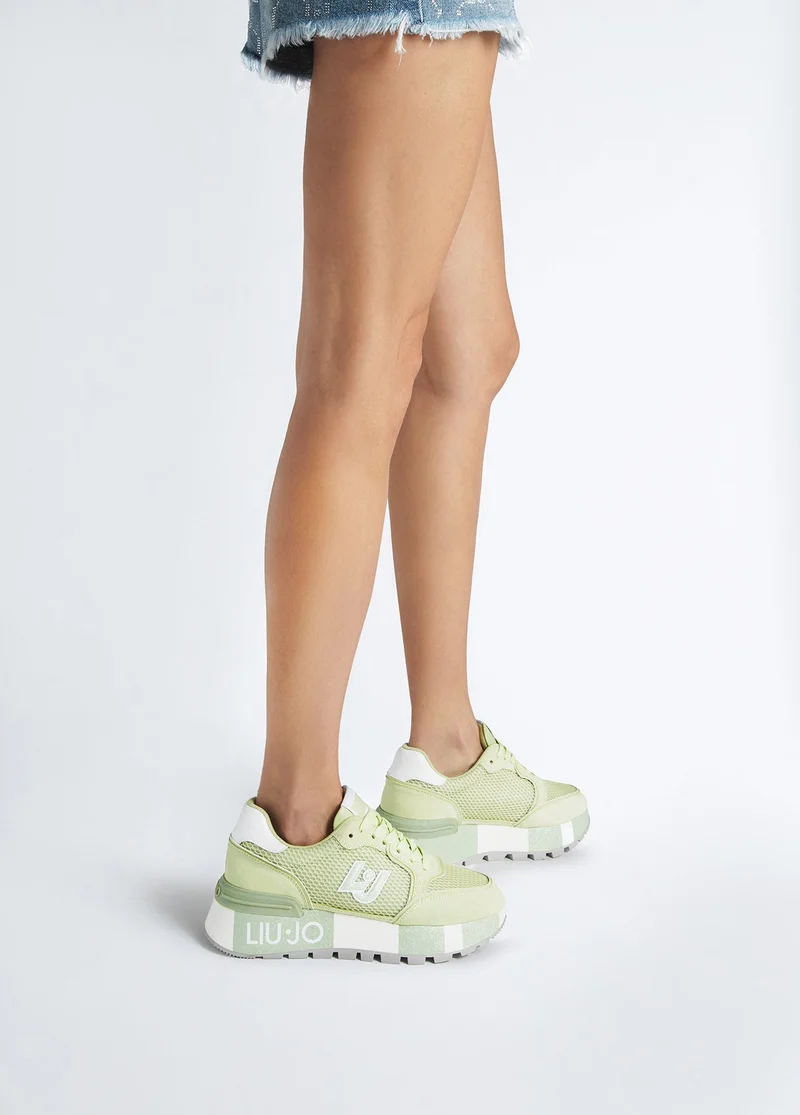 Liu Jo Suede and mesh platform sneakers