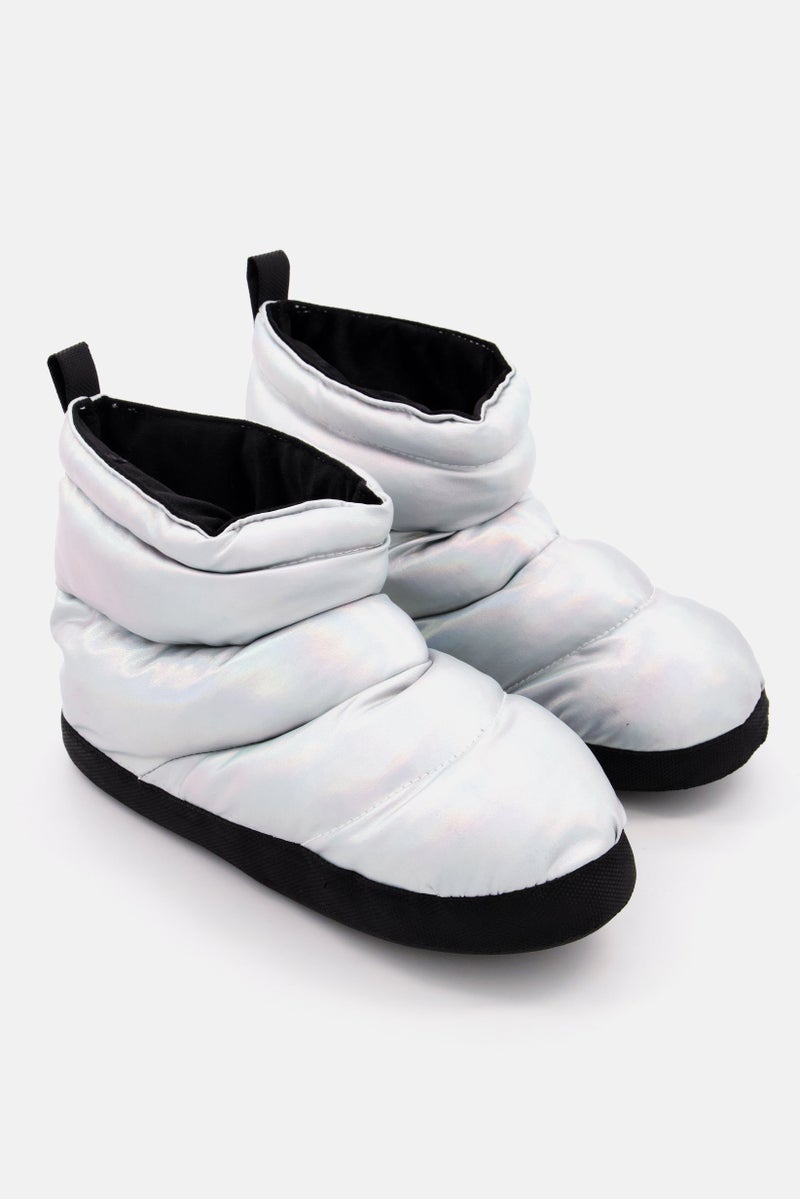 Capezio Kids Boy Slip On Quilted Boots, Sliver - Image 1