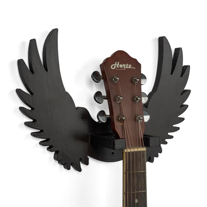 Hype String Guitar Wall Hanger || Wooden Guitar Hanger/Stand - Eagle Wings Design || For Acoustic,Electric Guitars and Ukulele || - Image 1