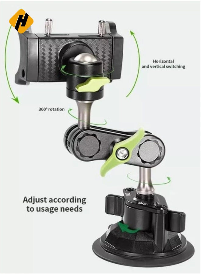 HuHa Universal 360° Rotating Phone Holder with Strong Suction Cup for Car Dashboard & Windshield - Image 2