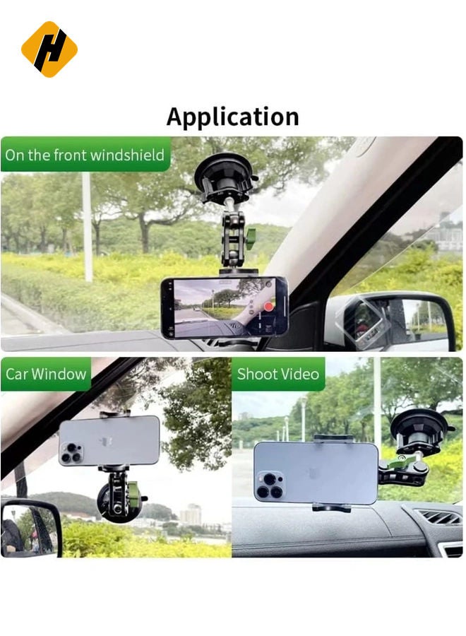 HuHa Universal 360° Rotating Phone Holder with Strong Suction Cup for Car Dashboard & Windshield - Image 3