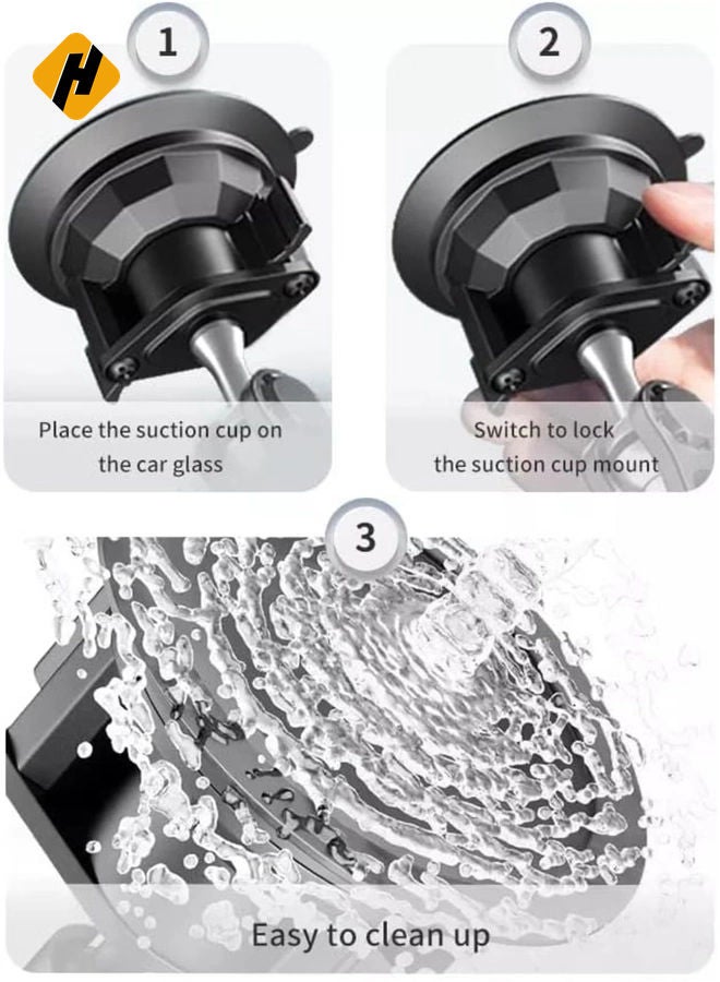 HuHa Universal 360° Rotating Phone Holder with Strong Suction Cup for Car Dashboard & Windshield - Image 5