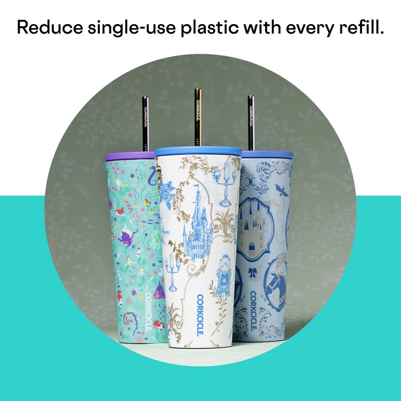 Corkcicle x Disney Princess Ariel Cold Cup Insulated Tumbler with Lid and Straw, 24 oz – Reusable Water Bottle Keeps Beverages Cold 12hrs, Hot 5hrs – Cupholder Friendly, Lid for Flexible Sipping - Image 5