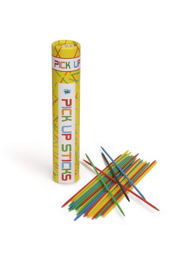 Point Games Pick Up Sticks Game 30 Brightly Colored Plastic Pick up Sticks in Storage Can for All Ages - Image 4