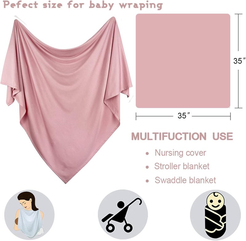 OWLOWLA Newborn Swaddle Set in Blush - Image 4