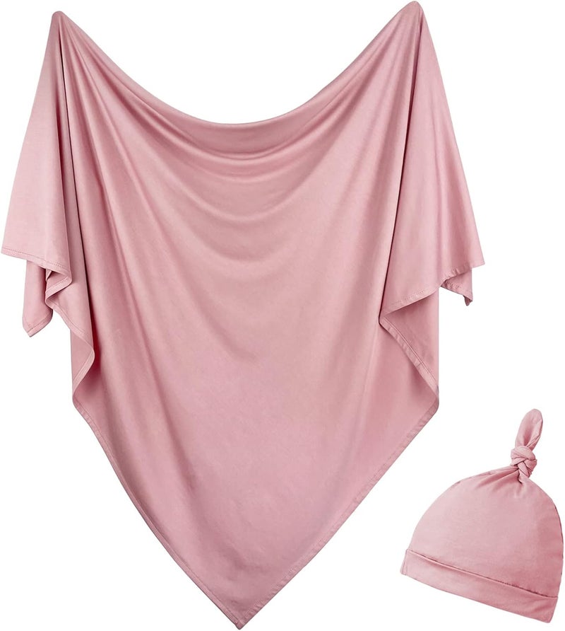OWLOWLA Newborn Swaddle Set in Blush - Image 1