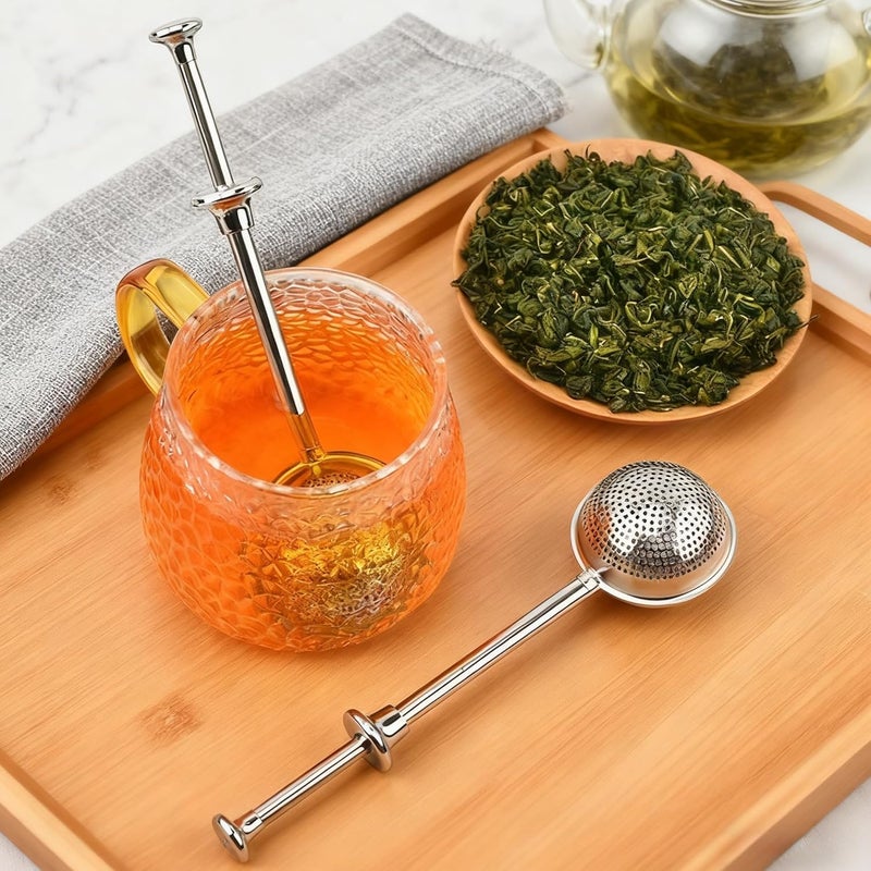 Herb Filter, Stainless Steel Herb Filter, Easy Open and Close Mechanism, Fine Mesh Prevents Sediment Leakage, Suitable for Herbs, Spices, Hot Drinks of All Kinds - Image 1