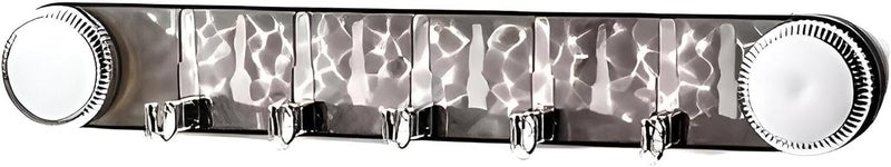 Wall Hanger with 5 Hooks, Clear and Black, Organizer for Clothes, Towels, Keys, Easy to Install - Image 1