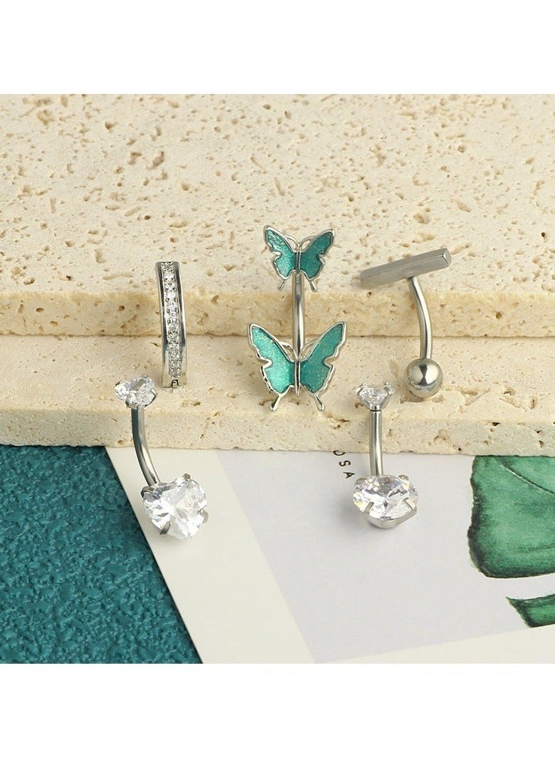 PEI  AN Body Jewelry  inimalist Zircon Butterfly Body Jewelry -5-piece Set - Image 2