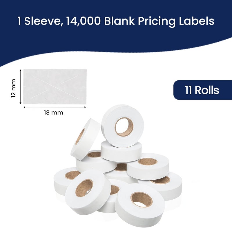 Perco 1812 White Pricing Labels for Garvey 18-6 One Line Price Gun, 11 Rolls - 14,000 - Image 3