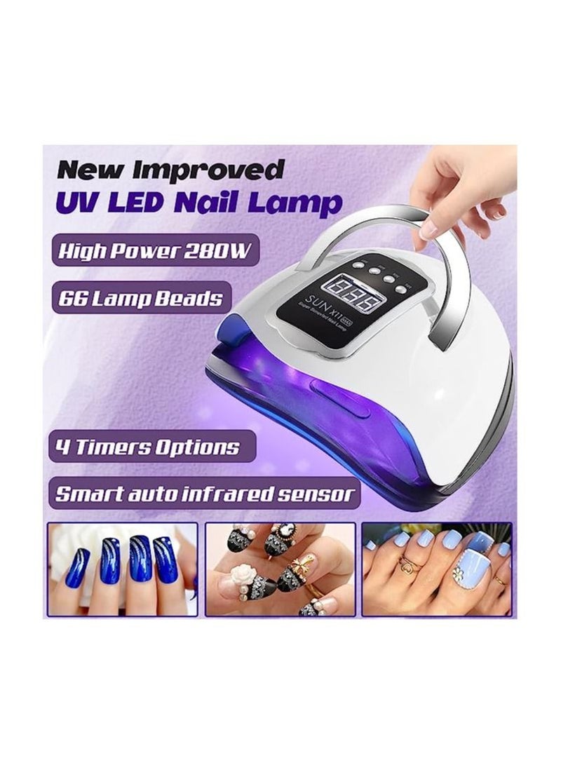 ORiTi UV LED Nail Lamp 220W Professional Nail Dryer UV Light for Nails with 66 Beads, UV Light for Nails Gel Polish, Auto Sensor 4 Timer Setting Portable Nail Art Tools for Fingernail Toenail  - Image 2