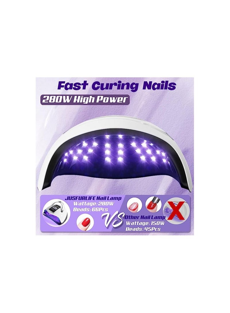 ORiTi UV LED Nail Lamp 220W Professional Nail Dryer UV Light for Nails with 66 Beads, UV Light for Nails Gel Polish, Auto Sensor 4 Timer Setting Portable Nail Art Tools for Fingernail Toenail  - Image 4