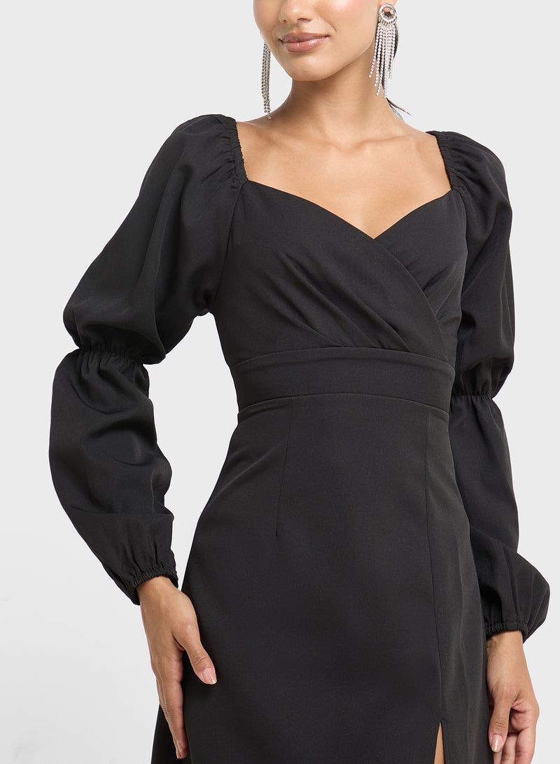 جينجر فستان قصير بأكمام منفوشة - Image 3