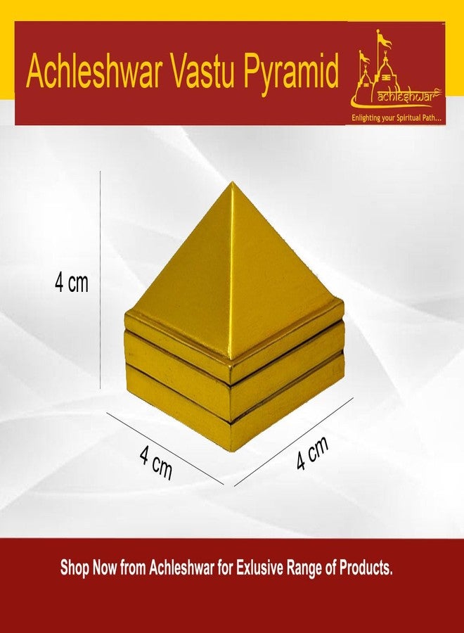 Achleshwar Golden Three Layer Vastu Metal Pyramid (5 Pcs) for Vastu and Feng Shui.|Set of 3 : 91 Pyramids in Total||Golden||Zinc Metal|(1.5" X 1.5" Inch);Ach252 - Image 2