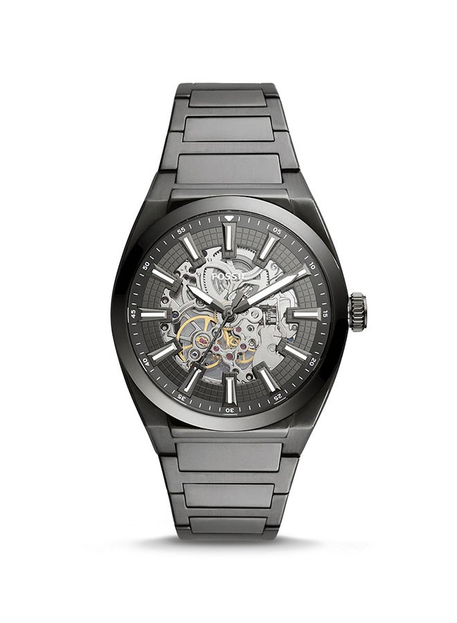 FOSSIL Men Everett Round Shape Stainless Steel Automatic Wrist Watch ME3206 - 42 mm - Grey - Image 1