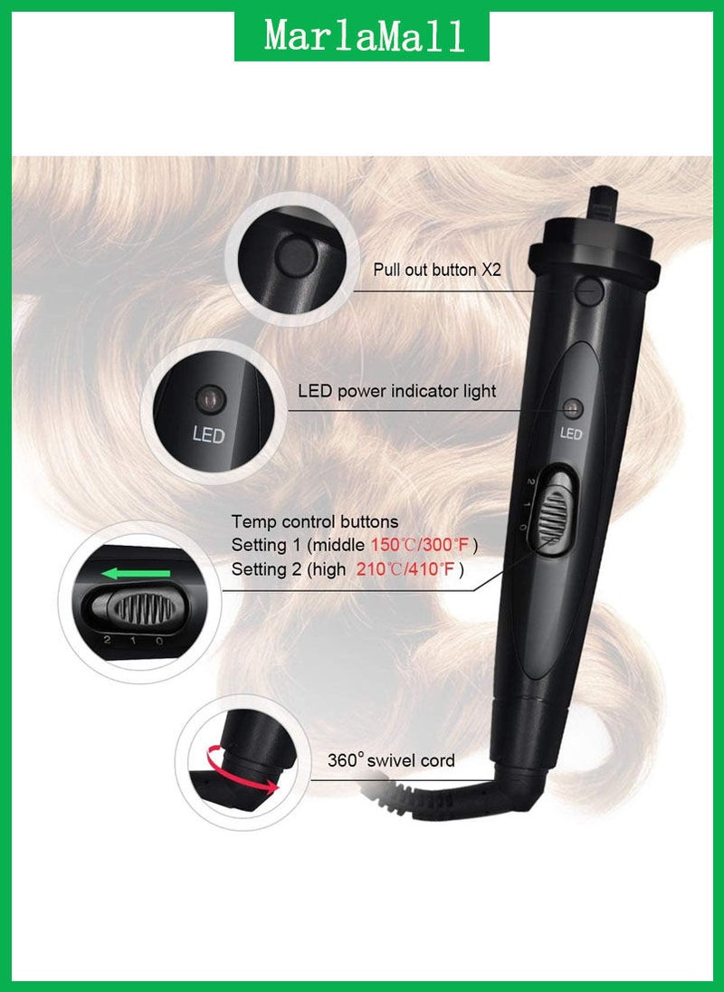 مارلا مول 6 في 1 تجعيد الشعر عصا تناسب النساء ارتداء القفازات الواقية من الحرارة السوداء - Image 2