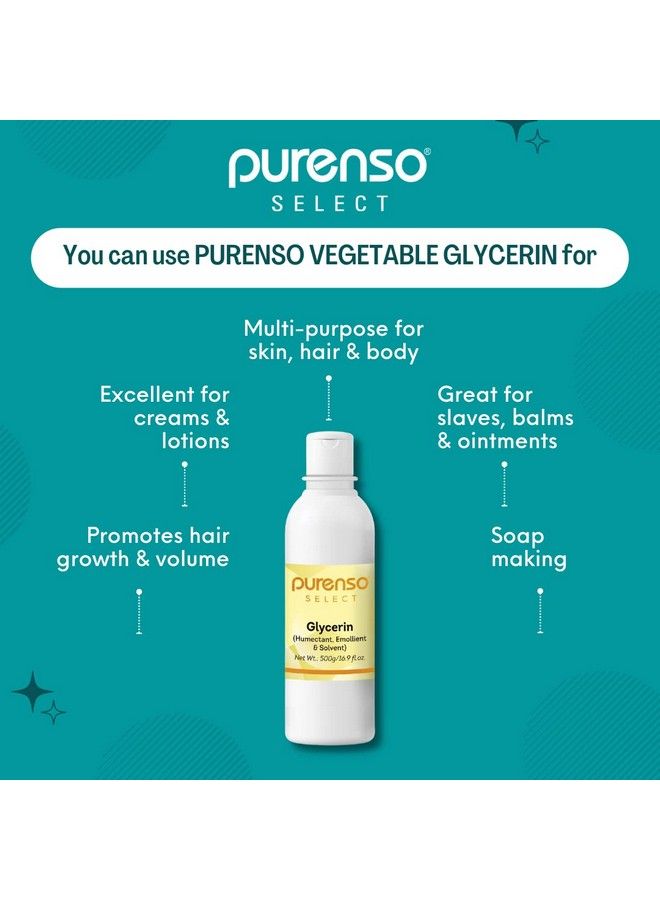 PURENSO Select Glycerin 100G I Sustainable Food Grade Vegetable Glycerine Pharmaceutical Grade Glycerin For Skin Hair Crafts Soaps Vegetable Glycerol Liquid Humectant - Image 5