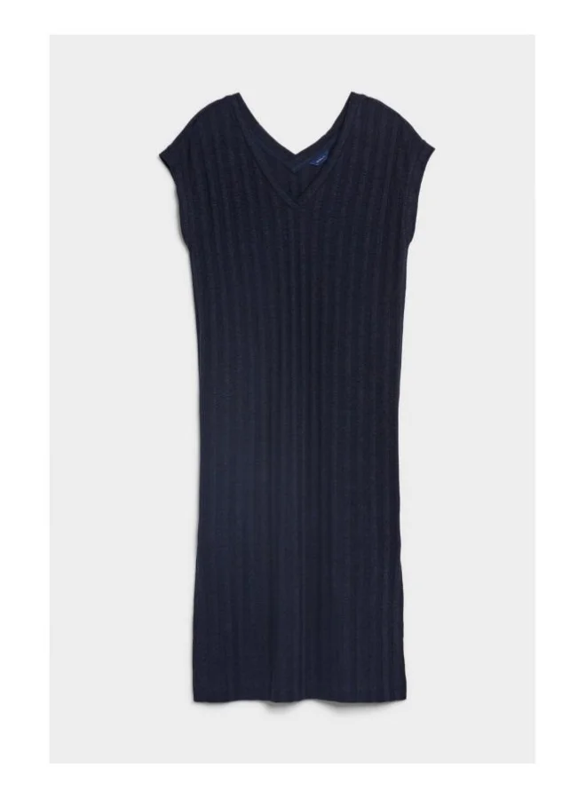 GANT Ribbed V-neck Dress
