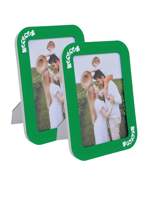 Keshav Craft Tech Wooden Wall Table Top Photo Frame Photo Size 5X7 Set of 2