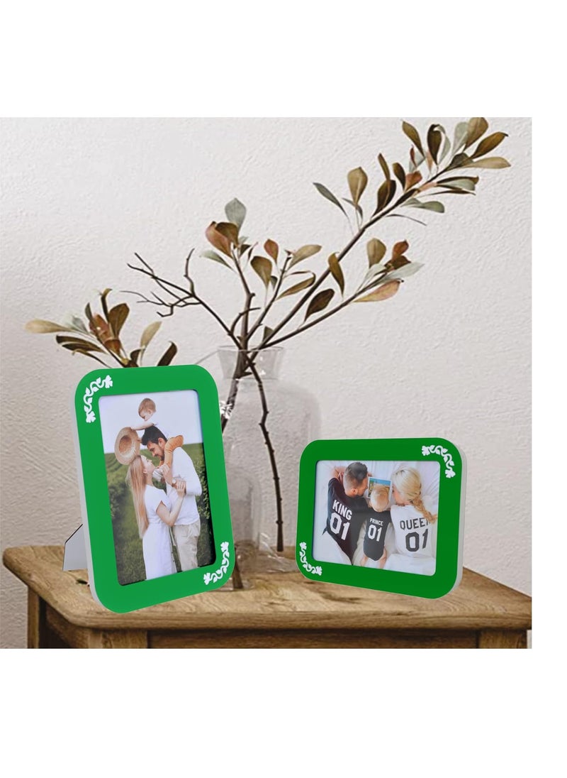 Keshav Craft Tech Wooden Wall Table Top Photo Frame Photo Size 5X7 Set of 2